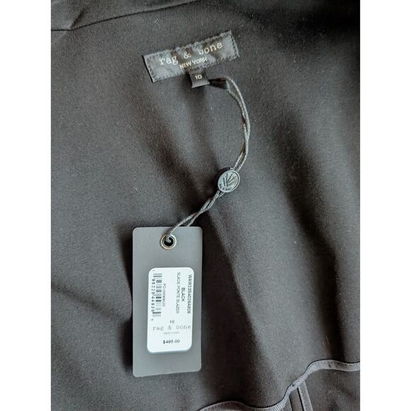 NWT Rag & Bone Slade Ponte Blazer Size 10 Black Silver Button #9N507 - Picture 9 of 12